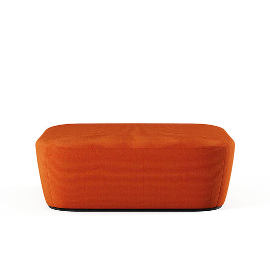 Pouf RADAR Frezza lineare da due posti in tessuto arancione