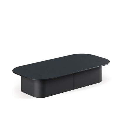 Tavolino AFINA Frezza 120 x 60 cm alto 24, tutto nero, la versione bassa e lunga