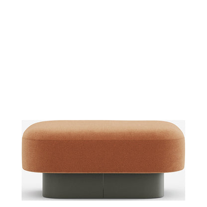 Pouf AFINA Frezza da un posto in tessuto arancione, cuscino su base in metallo curvato