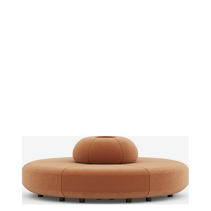 Composizione curva di pouf AFINA Frezza in tessuto arancione, versione modulare a richiesta