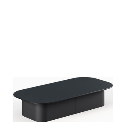 Tavolino AFINA Frezza 120 x 60 cm alto 24, tutto nero, la versione bassa e lunga
