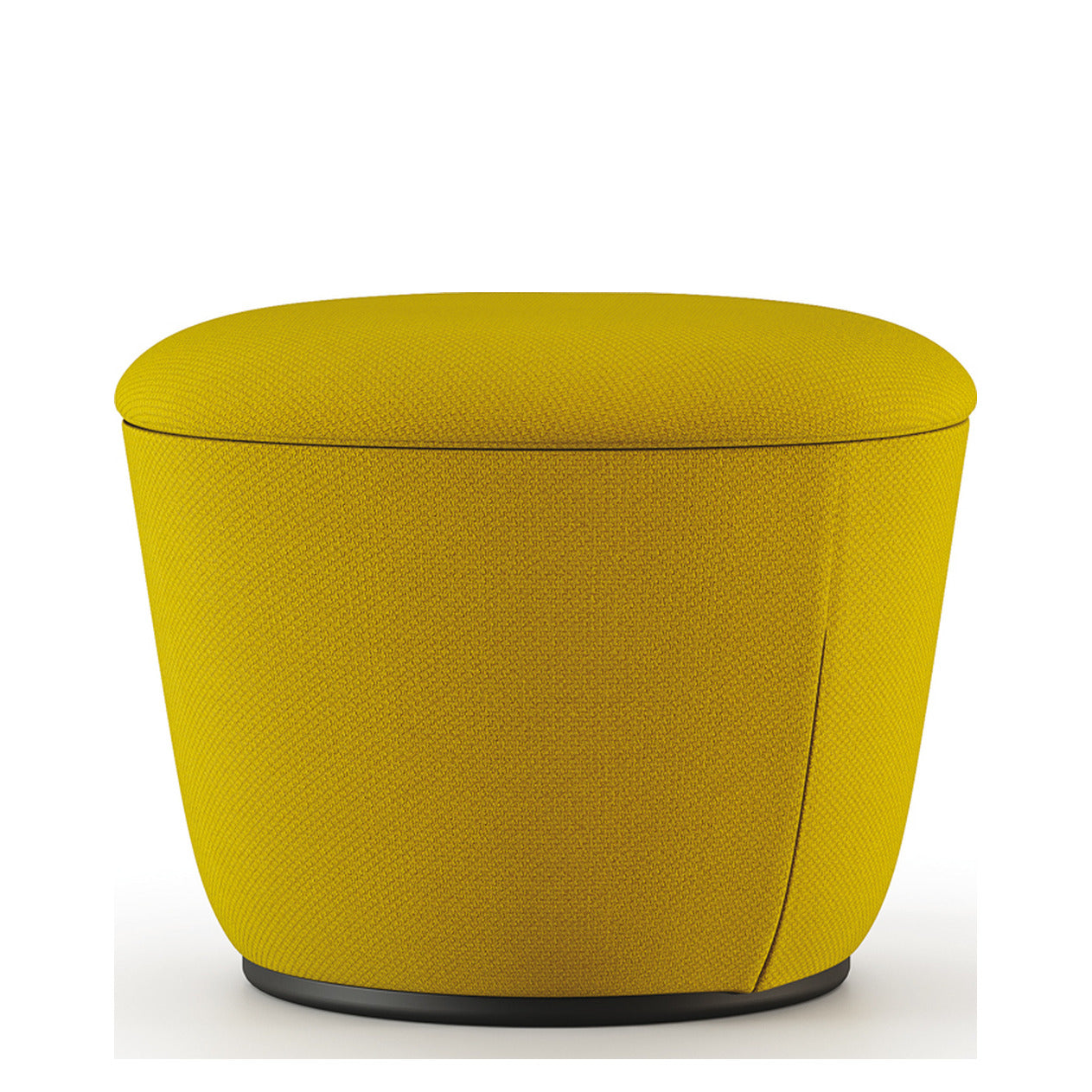 Pouf RADAR Frezza da un posto in tessuto giallo, forma conica con parte superiore bombata