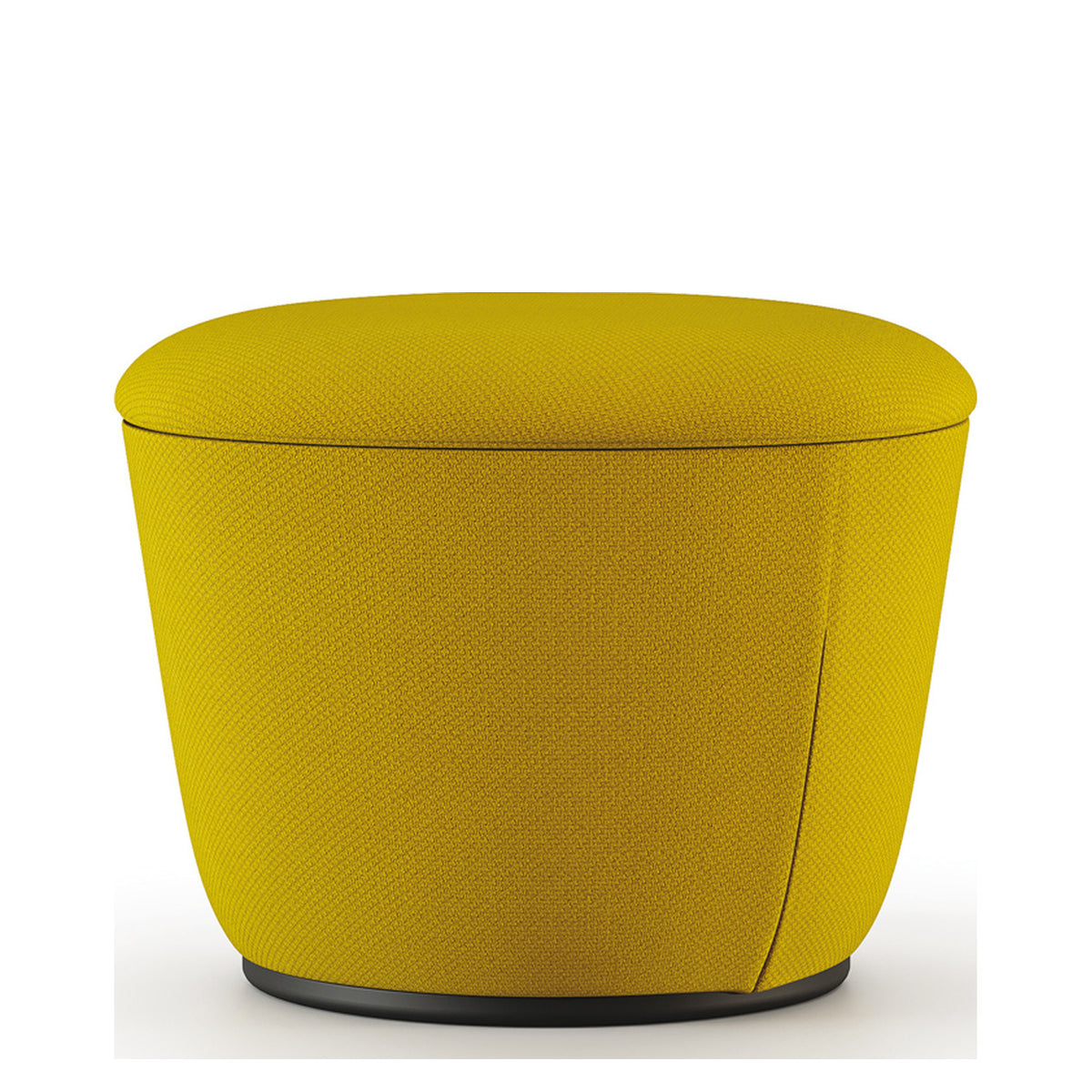 Pouf RADAR Frezza da un posto in tessuto giallo, forma conica con parte superiore bombata
