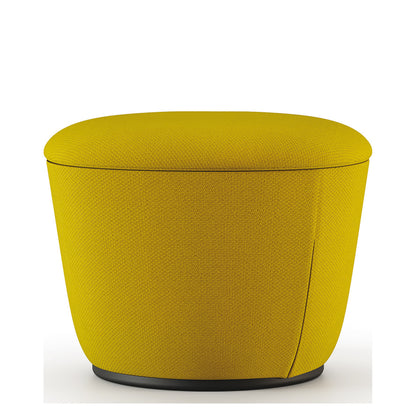 Pouf RADAR Frezza da un posto in tessuto giallo, forma conica con parte superiore bombata