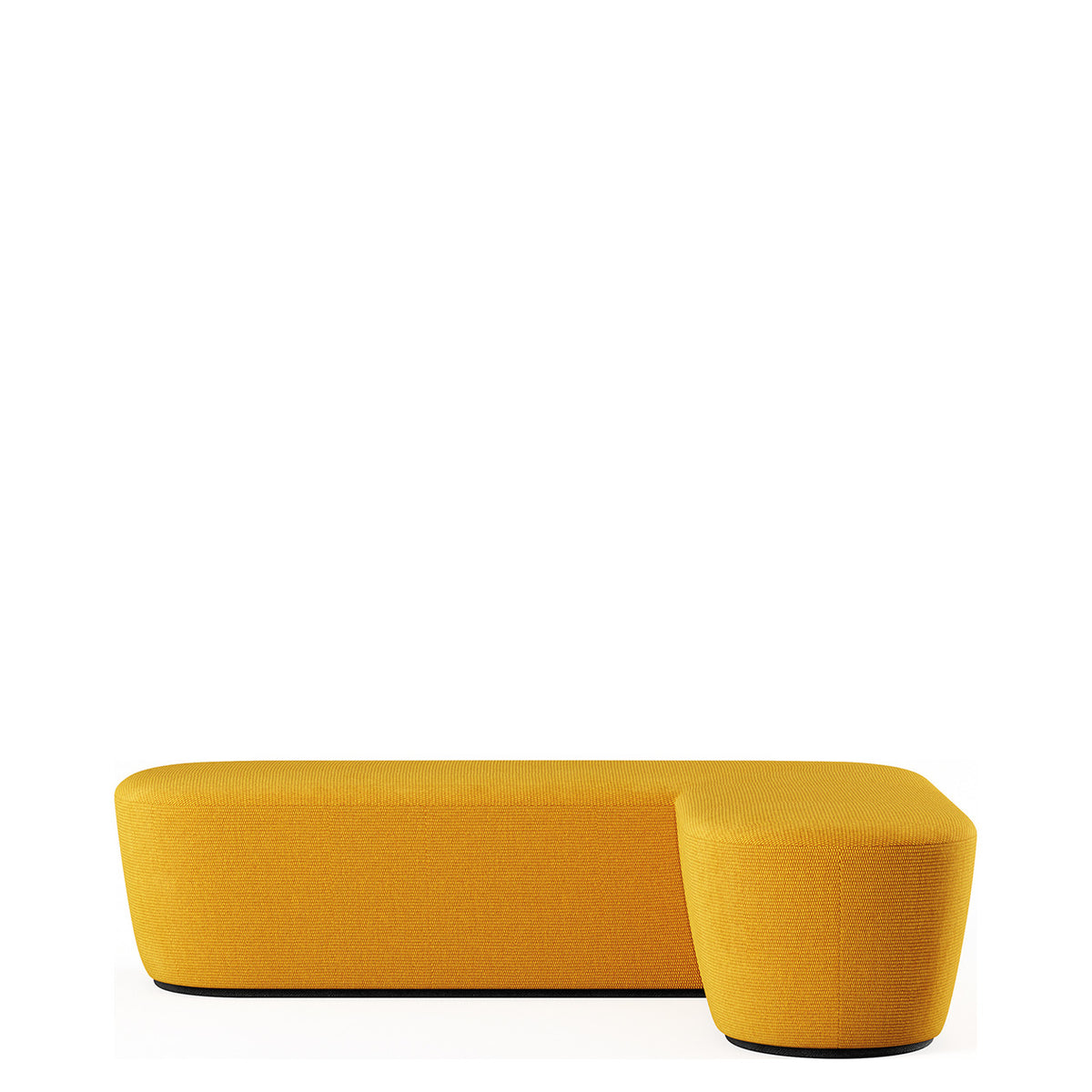 Pouf RADAR Frezza a L in tessuto giallo, il modulo d'angolo del sistema
