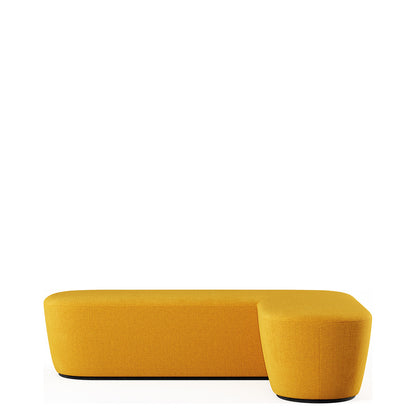 Pouf RADAR Frezza a L in tessuto giallo, il modulo d'angolo del sistema