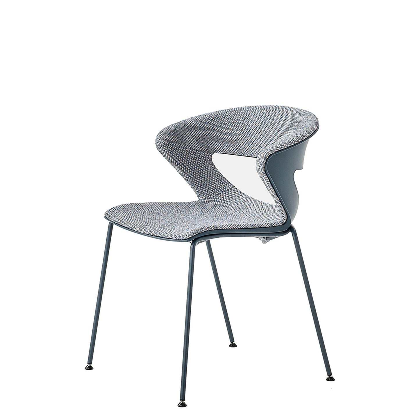 Sedia Multiuso KICCA PLUS 4 GAMBE Kastel con scocca imbottita in tessuto colore Grigio