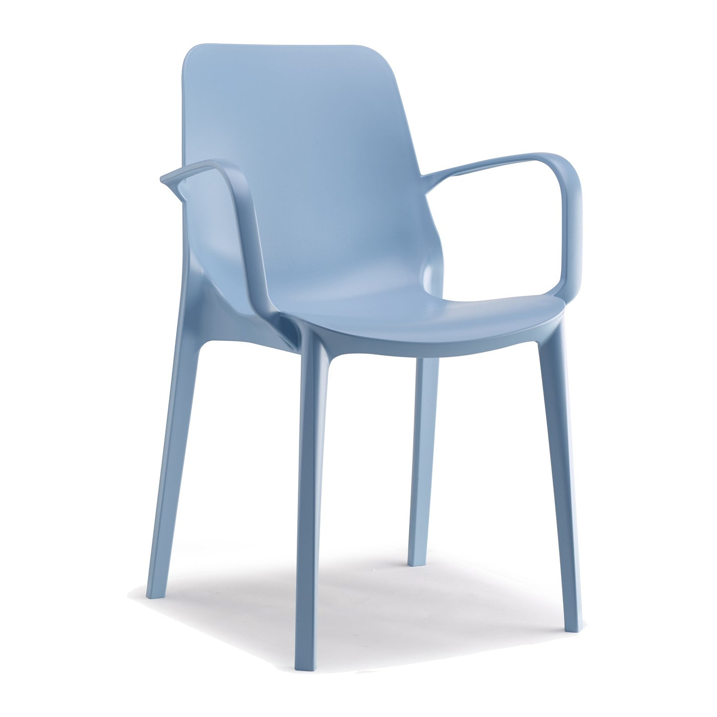 Sedia multiuso GINEVRA Go GREEN con braccioli Scab in tecnopolimero a 4 gambe colore avio