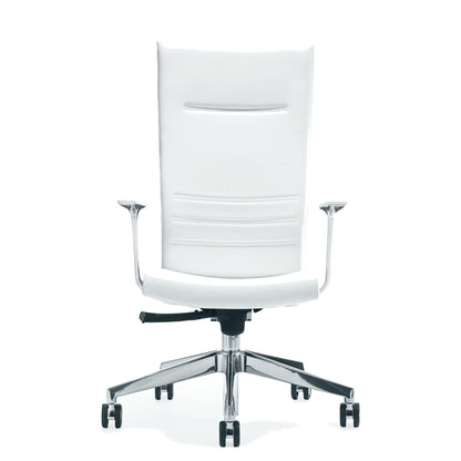 Sedia Direzionale KING Kastel in similpelle colore Bianco, schienale alto senza appoggiatesta