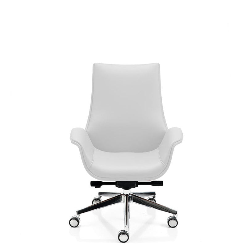 Sedia Direzionale KRITERIA LS - Similpelle Kastel in similpelle girevole con alzata a gas colore bianco