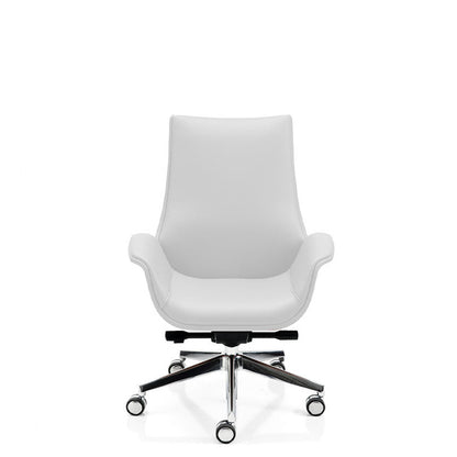 Sedia Direzionale KRITERIA LS - Similpelle Kastel in similpelle girevole con alzata a gas colore bianco