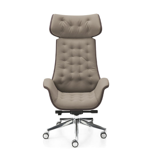 Sedia Direzionale KRITERIA CP - Similpelle Kastel in similpelle girevole con alzata a gas colore beige