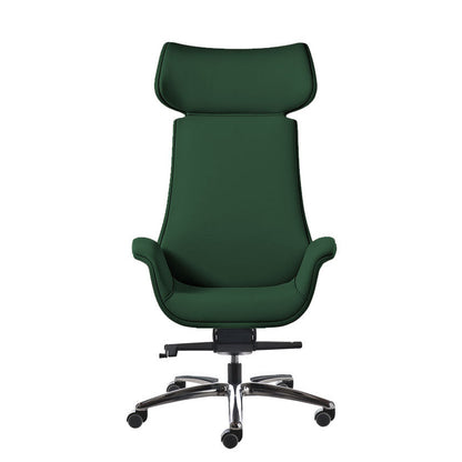 Sedia Direzionale KRITERIA LS - Vera pelle Kastel in vera pelle girevole con alzata a gas colore verde