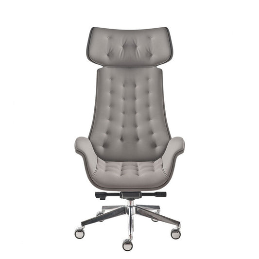 Sedia Direzionale KRITERIA CP - Vera pelle Kastel in vera pelle girevole con alzata a gas colore grigio