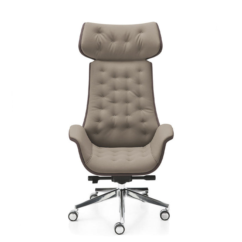 Sedia Direzionale KRITERIA CP - Vera pelle Kastel in vera pelle girevole con alzata a gas colore beige