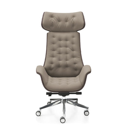 Sedia Direzionale KRITERIA CP - Vera pelle Kastel in vera pelle girevole con alzata a gas colore beige