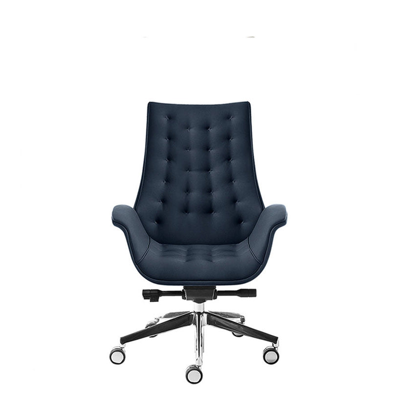 Sedia Direzionale KRITERIA CP - Vera pelle Kastel in vera pelle girevole con alzata a gas colore blu