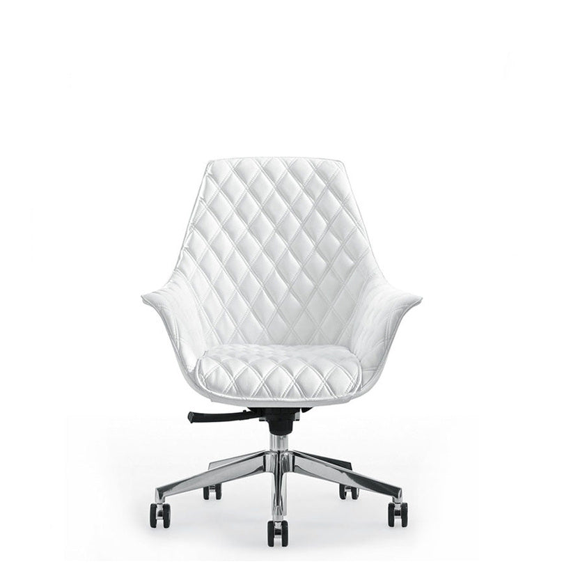 Sedia Direzionale KIMERA RH - Similpelle Kastel rivestita in similpelle girevole con alzata a gas colore bianco