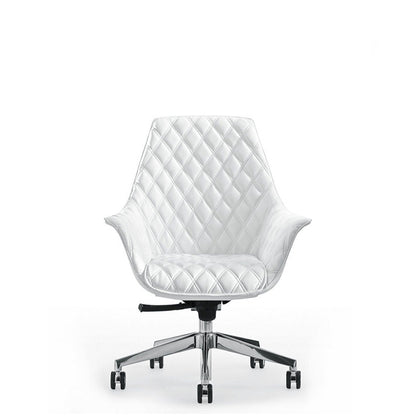 Sedia Direzionale KIMERA RH - Similpelle Kastel rivestita in similpelle girevole con alzata a gas colore bianco