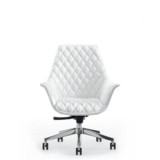 Sedia Direzionale KIMERA RH - Similpelle Kastel rivestita in similpelle girevole con alzata a gas colore bianco