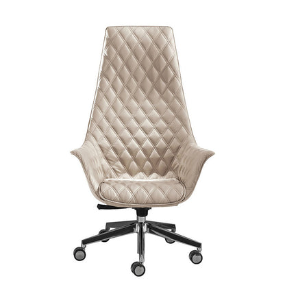Sedia Direzionale KIMERA RH - Similpelle Kastel rivestita in similpelle girevole con alzata a gas colore beige