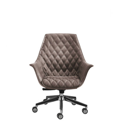 Sedia Direzionale KIMERA RH - Similpelle Kastel rivestita in similpelle girevole con alzata a gas colore marrone