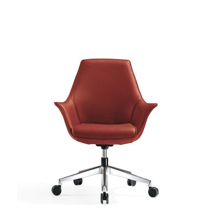 Sedia Direzionale KIMERA LS - Vera pelle Kastel rivestita in pelle girevole con alzata a gas colore rosso