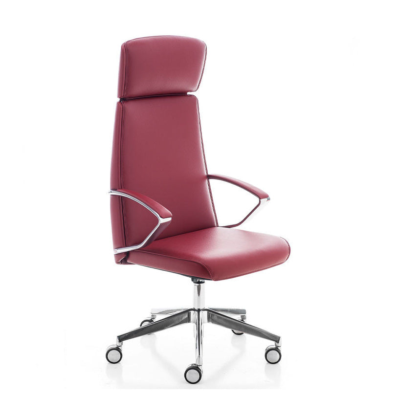 Sedia Direzionale KLIVIA LS - Similpelle Kastel rivestita in similpelle girevole con alzata a gas colore rosso