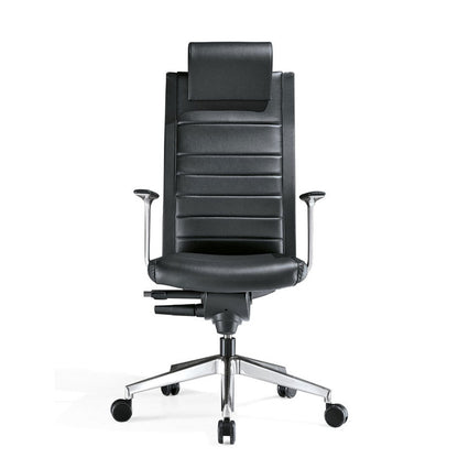 Sedia Direzionale KOSMO TOP - Similpelle Kastel rivestita in similpelle girevole con alzata a gas colore nero
