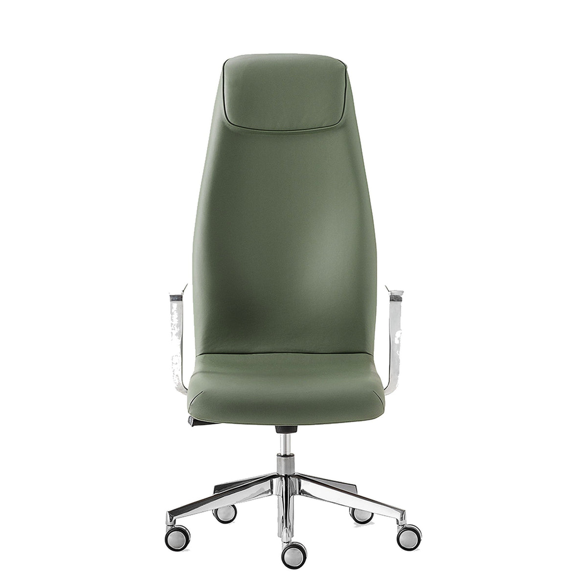 Sedia direzionale KAOMA Kastel schienale alto in similpelle colore Verde