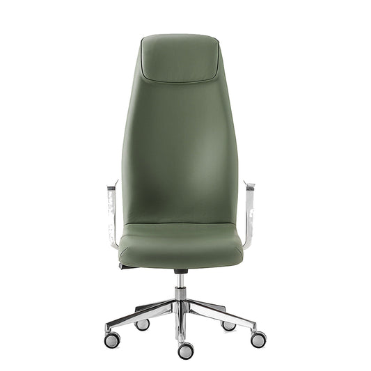 Sedia direzionale KAOMA Kastel schienale alto in similpelle colore Verde