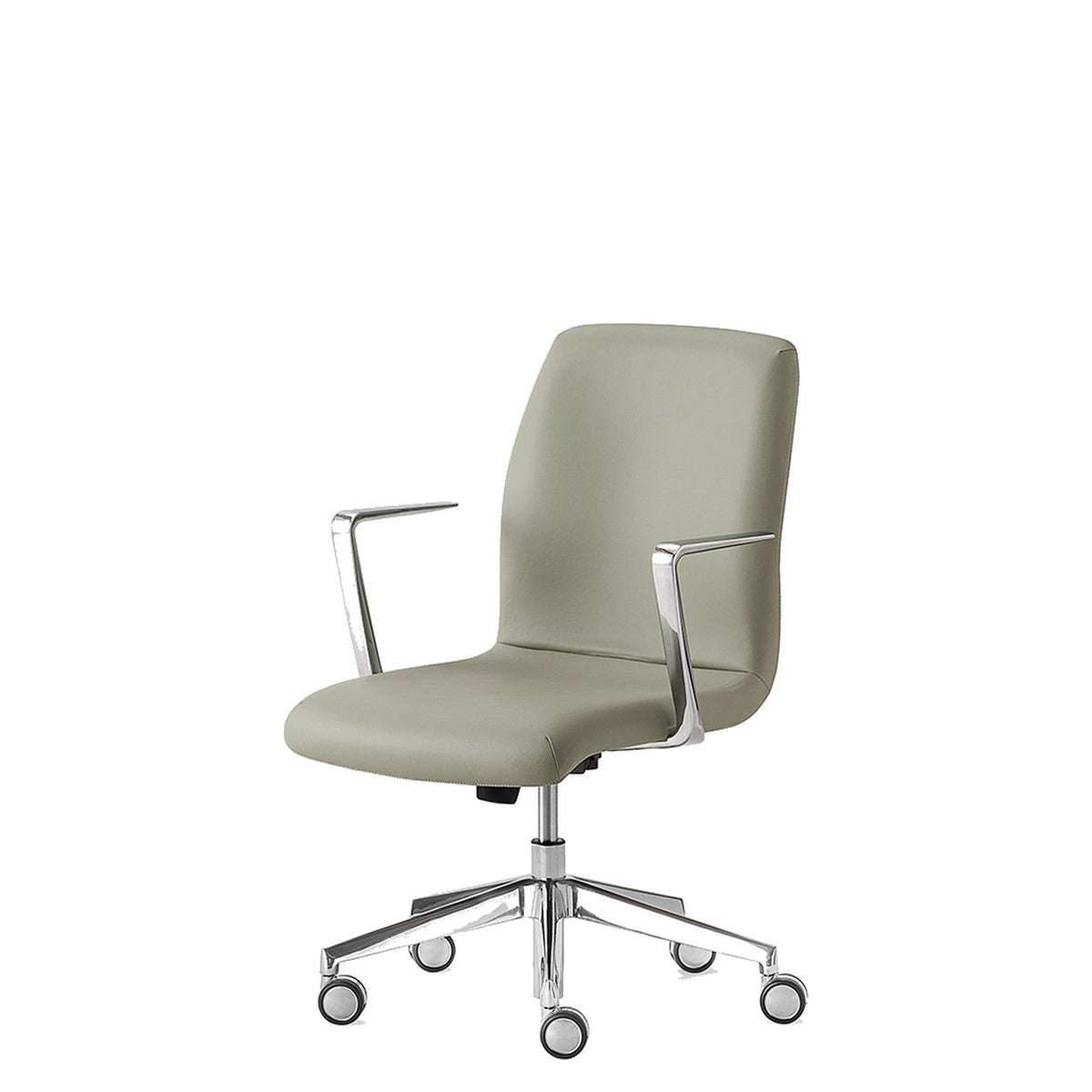Sedia direzionale KAOMA Kastel schienale basso in similpelle colore Verde