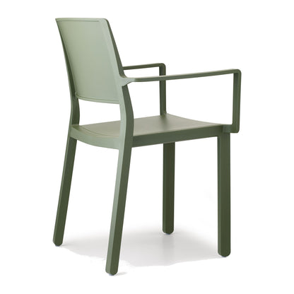 Sedia multiuso KATE con braccioli Scab in tecnopolimero a 4 gambe colore verde oliva