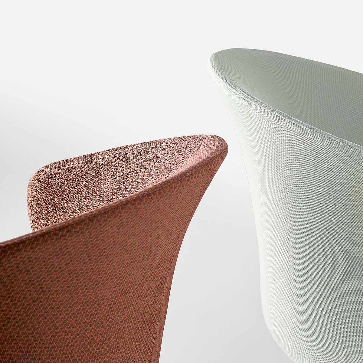 Schienali delle sedie KICCA PLUS Kastel imbottite, in tessuto terracotta e verde salvia