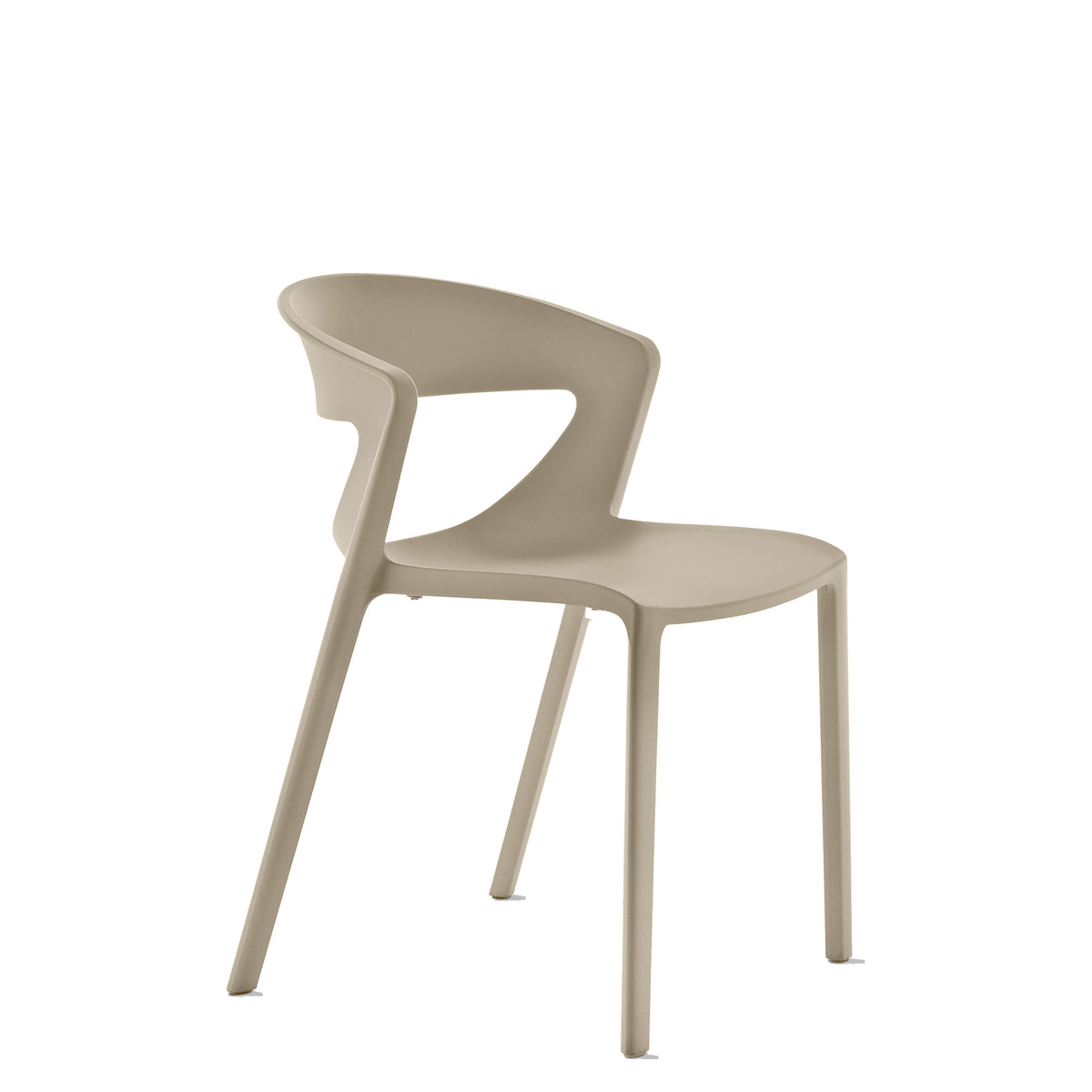 Sedia Multiuso KICCA ONE Kastel in polipropilene colore Beige, vista di tre quarti