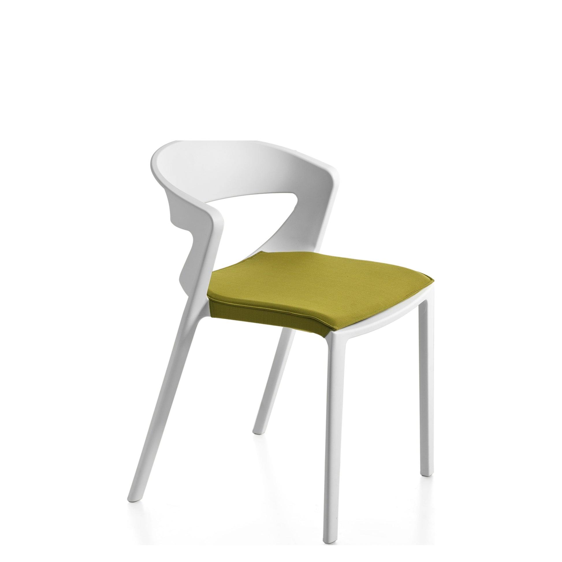 Sedia Multiuso KICCA ONE Kastel in polipropilene Bianco con il cuscino imbottito removibile sul sedile