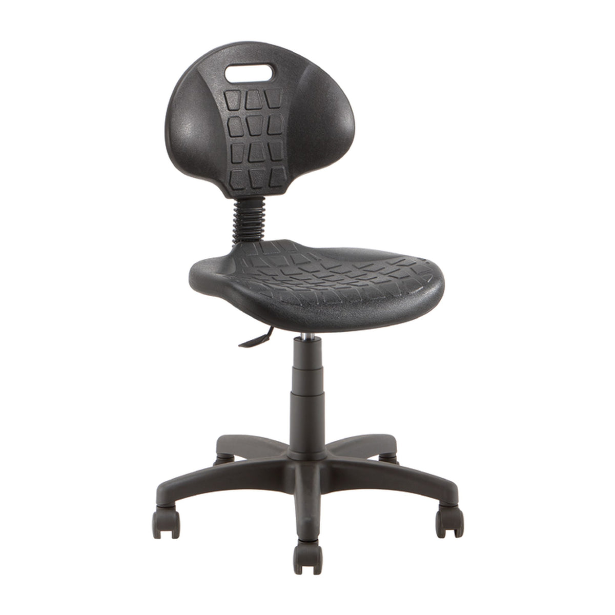Sgabello TEKNIK 01 Linea Fabbrica in poliuretano integrale nero