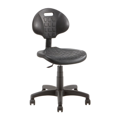 Sgabello TEKNIK 01 Linea Fabbrica in poliuretano integrale nero