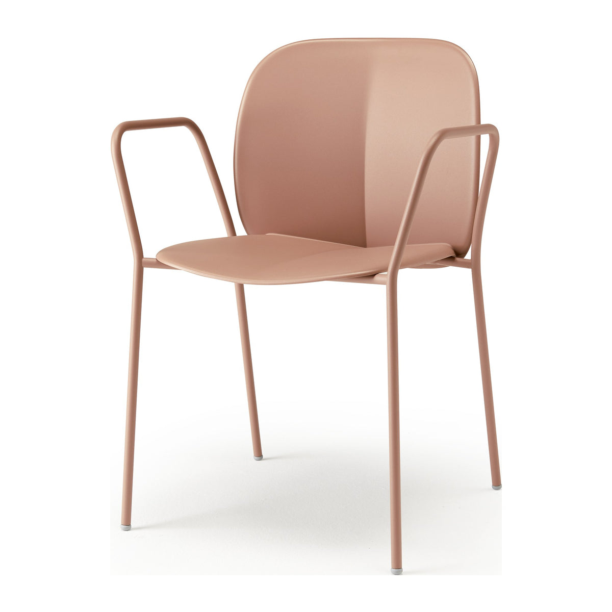 Sedia multiuso MENTHA con braccioli Scab in tecnopolimero rigenerato a 4 gambe colore caramel