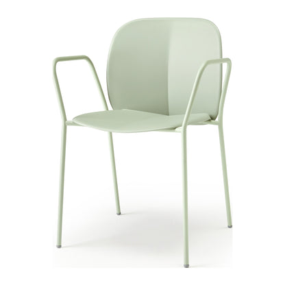 Sedia multiuso MENTHA con braccioli Scab in tecnopolimero rigenerato a 4 gambe colore verde salvia