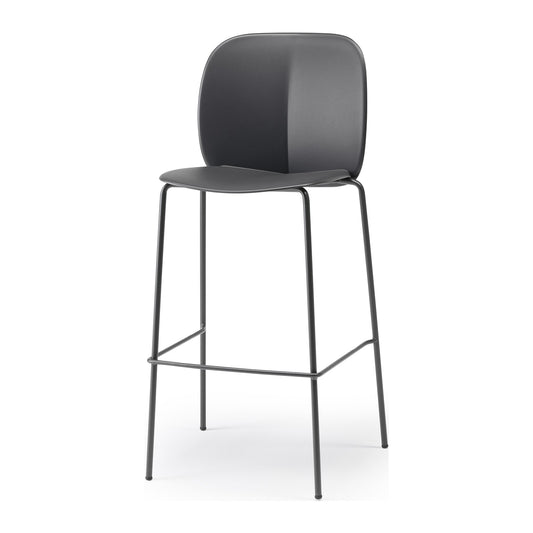 Sgabello MENTHA Scab in tecnopolimero rigenerato H 75 colore antracite