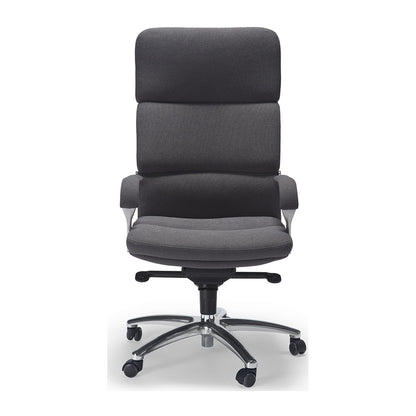 Sedia direzionale MOBY H MStyle in tessuto colore grigio scuro, vista frontale