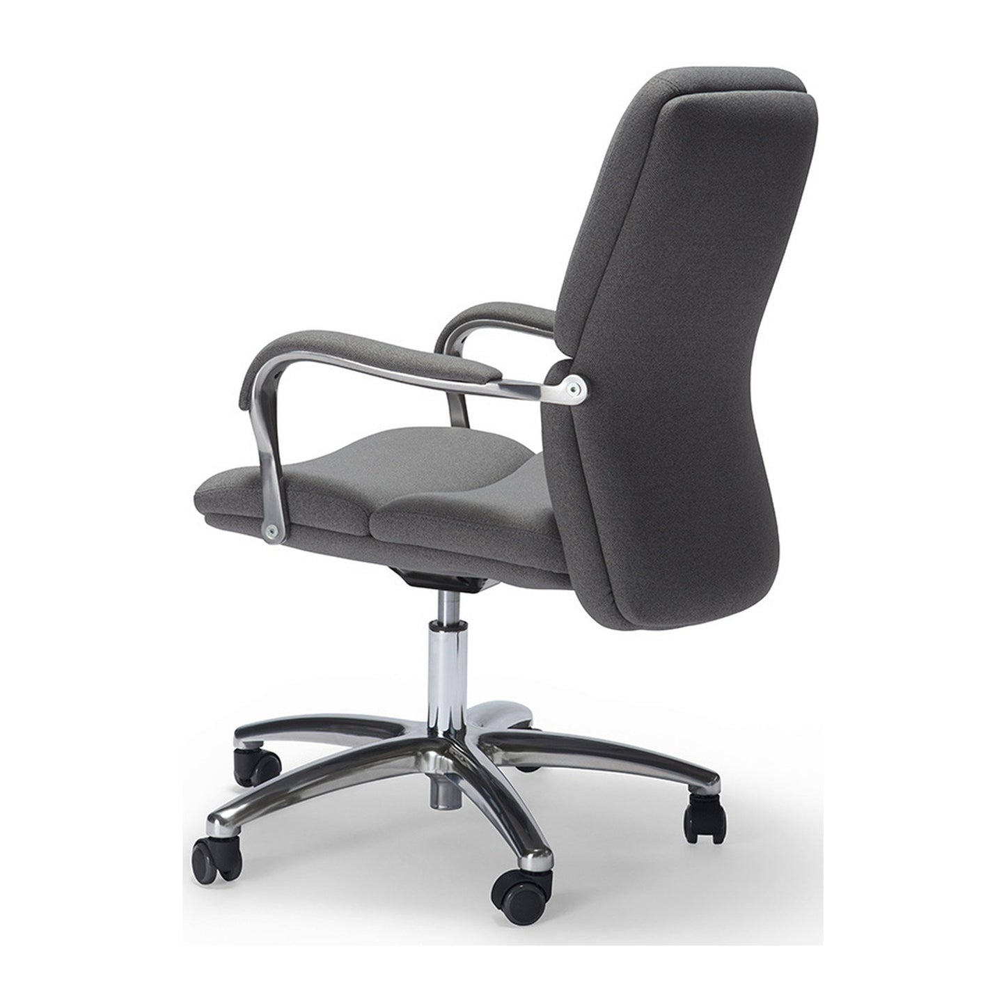 Sedia direzionale MOBY H MStyle in tessuto colore grigio scuro, vista posteriore