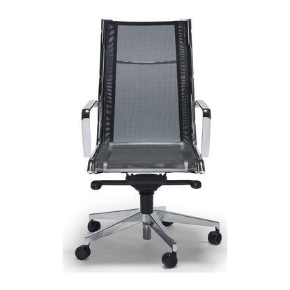 Sedia direzionale ICE H MStyle in rete colore nero, vista frontale