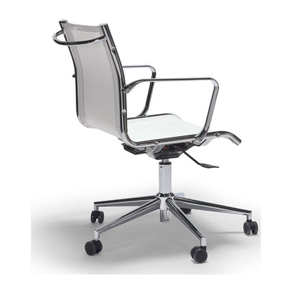 Sedia direzionale ICE L MStyle in rete colore bianco, vista laterale