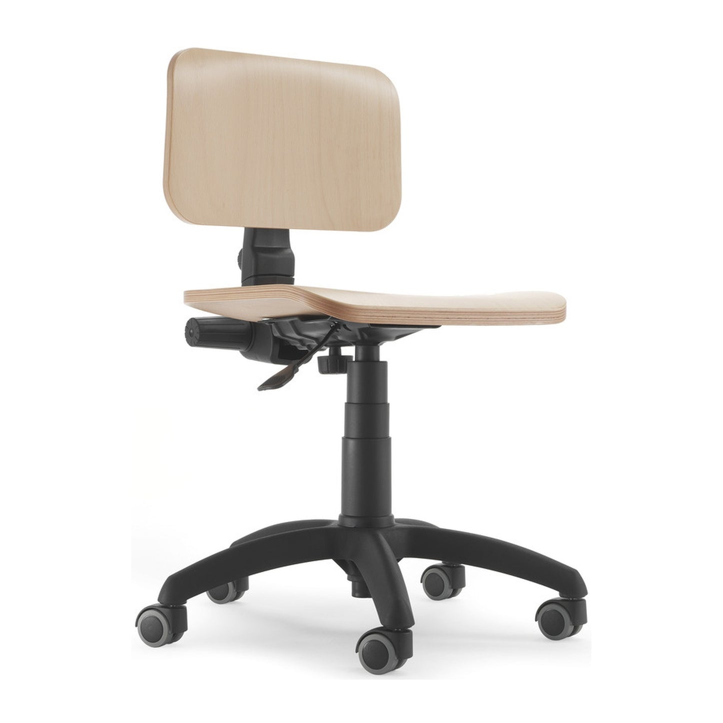 Sedia tecnica WOODY MStyle con sedile e schienale in multistrato di faggio