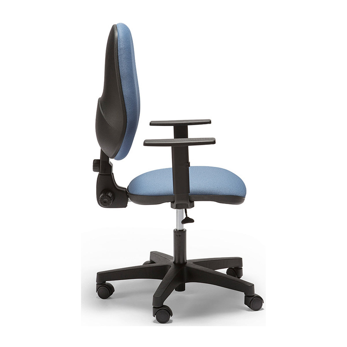 Sedia operativa BUG M MStyle in tessuto colore blu, vista laterale