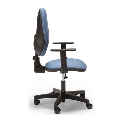 Sedia operativa BUG M MStyle in tessuto colore blu, vista laterale