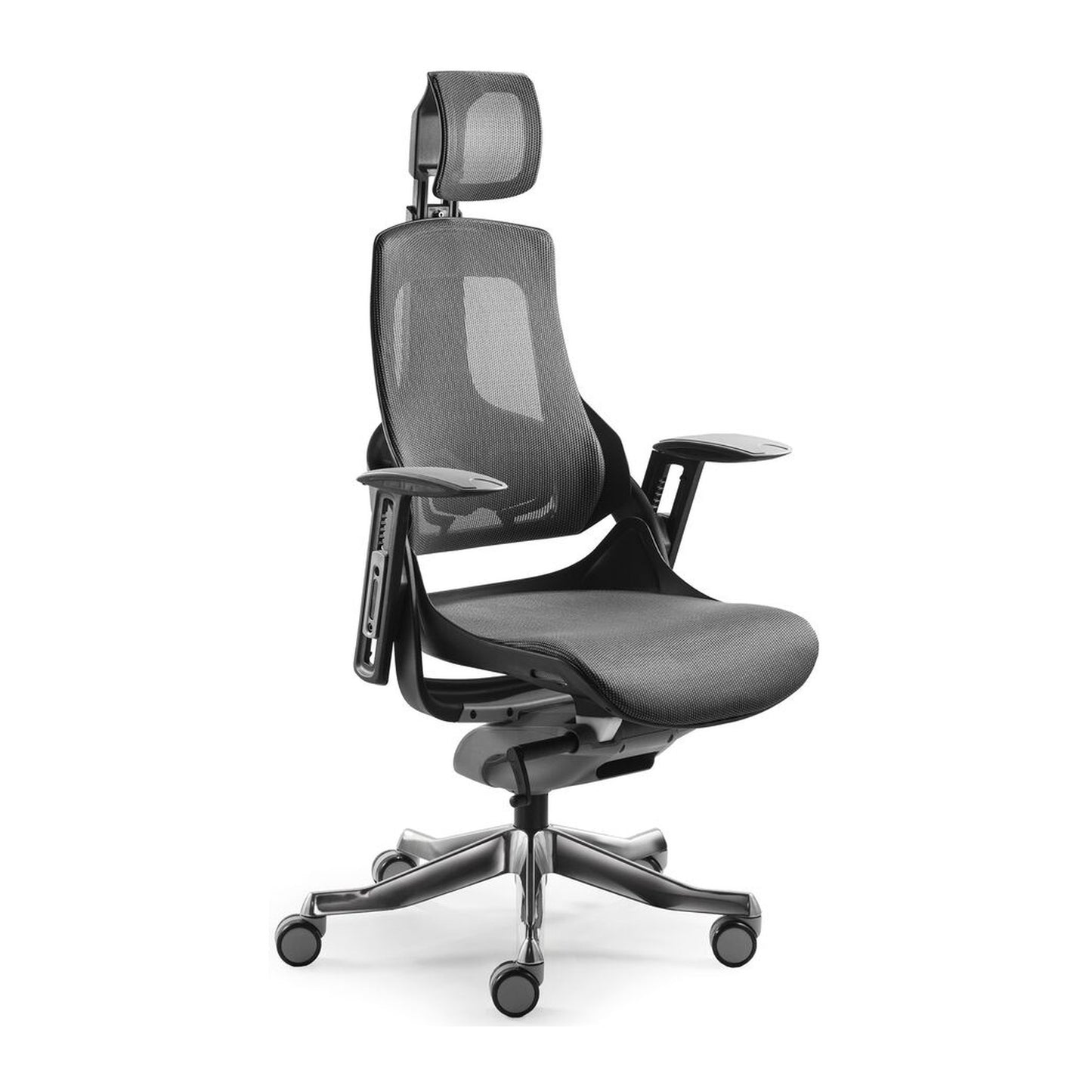 Sedia direzionale WOW MStyle in rete con poggiatesta, vista laterale