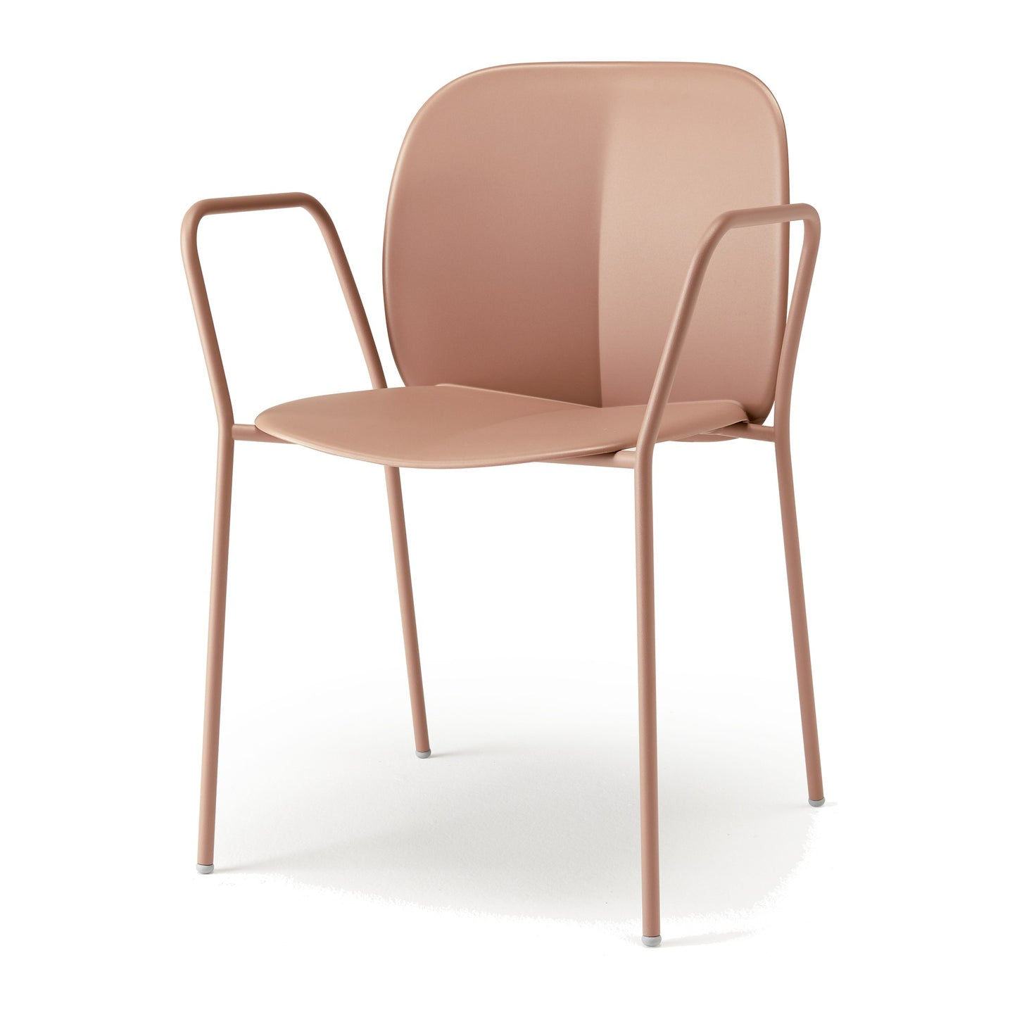 Sedia multiuso MENTHA con braccioli Scab in tecnopolimero rigenerato a 4 gambe colore caramel
